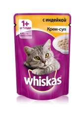Whiskas для кошек крем-суп с индейкой 85 гр.